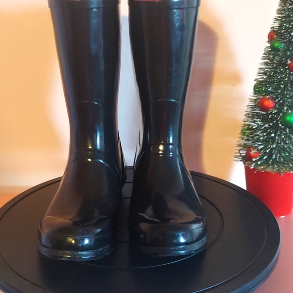 London Fog Shoes - LONDON FOG BLACK RAIN BOOTS